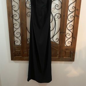 Black tube top dress with optional tie